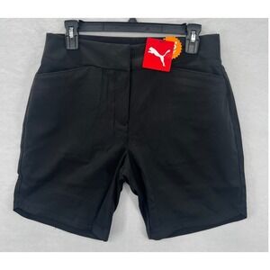 NEW Puma Womens Black Golf Shorts UPF 50 Performance Stretch Athletic Size M